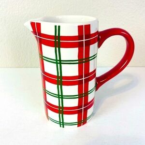 Dolly Parton Red/Green Holiday Plaid Stoneware Pitcher 47oz